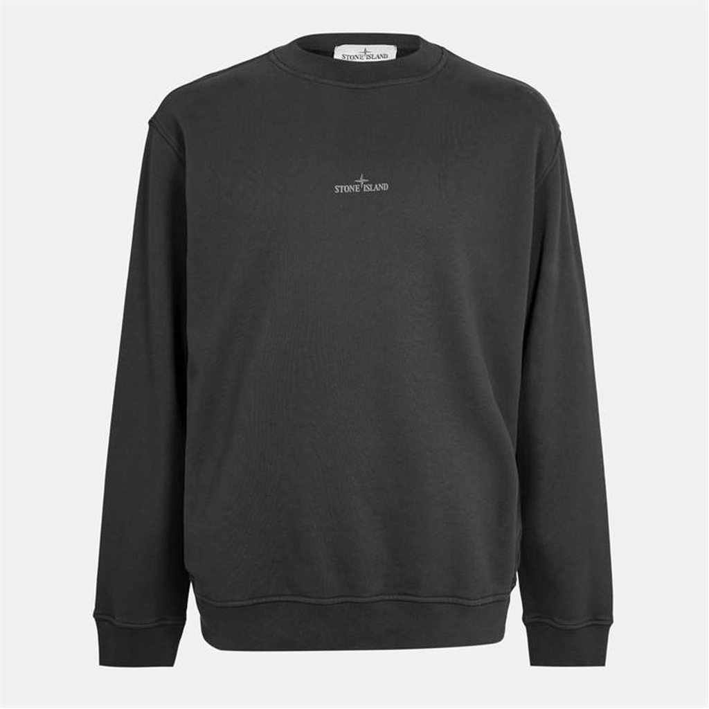 Stone Island Graphic Crew Neck Jumper - Black